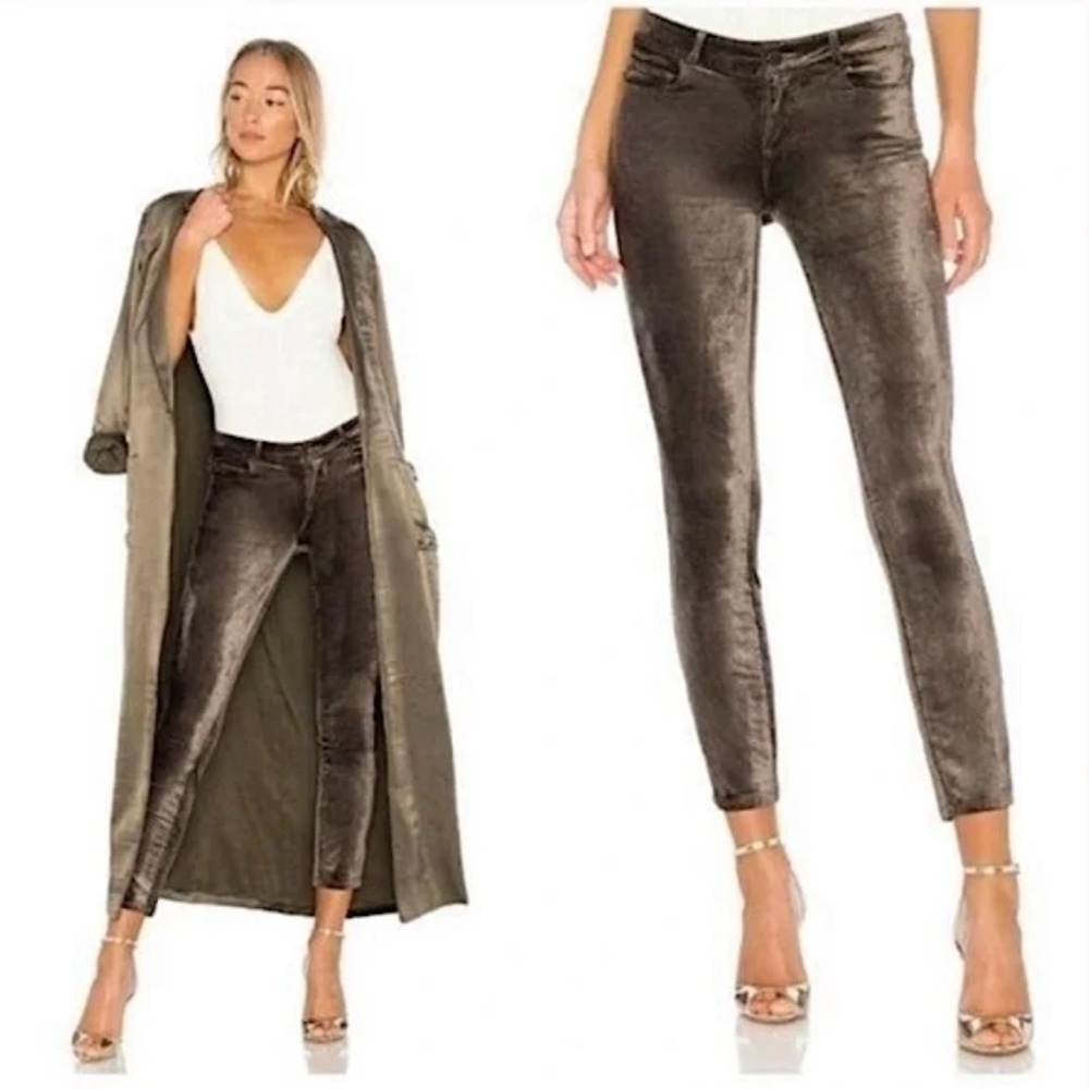 Paige Women's Verdugo Ankle Velvet Jeans Size 27 Dark Brown Skinny